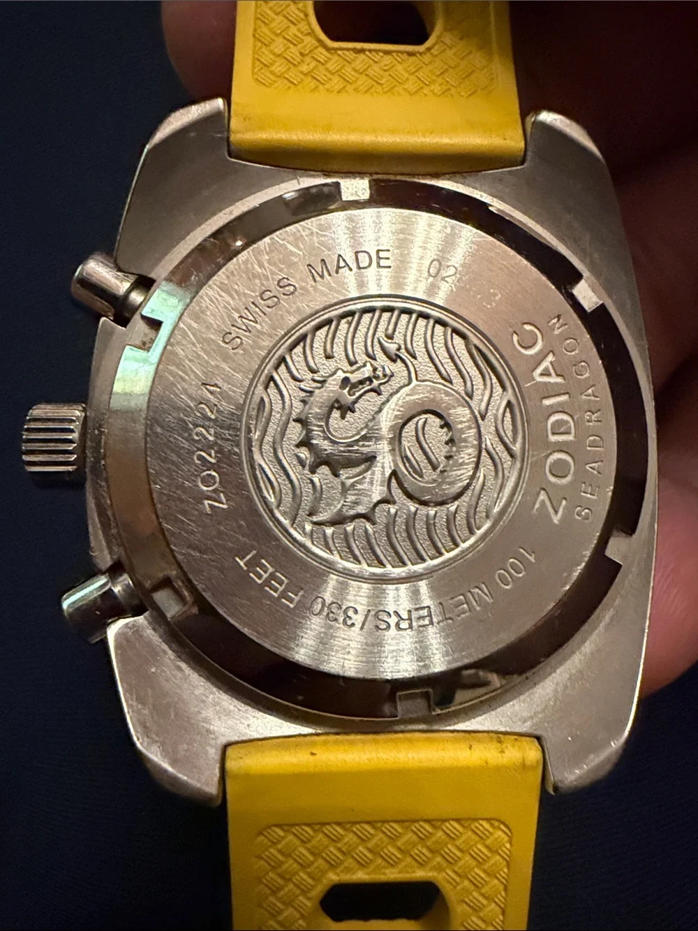 Zodiac Seadragon Stainless Case with Yellow Strap